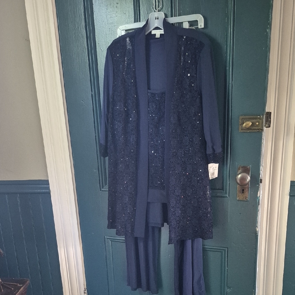 Oleg Cassini Navy Sequin Women's Blazer